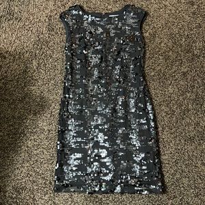 Gray sequin mini dress